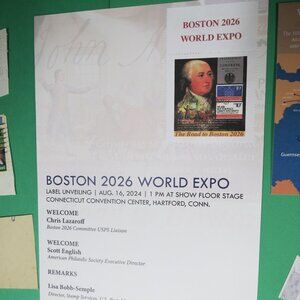 Ephemera VTG Postage Stamps cancelled & Inter New Boston 2026 expo for Craft